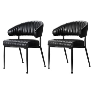 Artiss Dining Chairs Black PU Leather Yolanda
