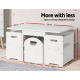 Keezi 3PCS Kids Table Chairs Hidden Storage Box Toy Activity Multi-function Desk