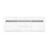 Artiss TV Cabinet Entertainment Unit Stand RGB LED High Gloss Furniture Storage Drawers Shelf 200cm White