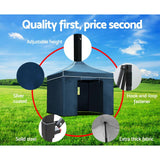 Instahut Gazebo Pop Up Marquee 3x3 Folding Wedding Tent Gazebos Shade Black