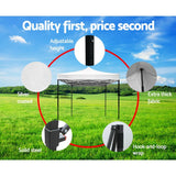 Instahut Gazebo Pop Up Marquee 3x3 Outdoor Tent Folding Wedding Gazebos White