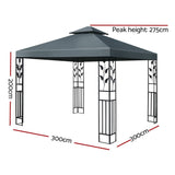 Instahut Gazebo 3x3m Party Marquee Outdoor Wedding Event Tent Iron Art Canopy