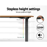 Artiss Standing Desk Adjustable Height Desk Dual Motor Electric Black Frame Oak Desk Top 140cm