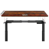Artiss Electric Standing Desk Adjustable Sit Stand Desks Black Brown 140cm