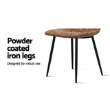 Artiss Set of 2 Dining Chairs Replica Kitchen Chair PU Leather Padded Retro Iron Legs