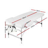Zenses 3 Fold Portable Aluminium Massage Table - Black & White