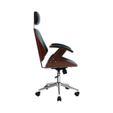 Artiss Wooden Office Chair Computer Gaming Chairs Executive Leather Black