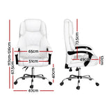 Artiss Executive Office Chair Leather Recliner White