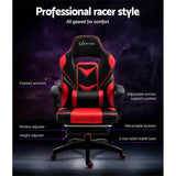 Artiss Office Chair Computer Desk Gaming Chair Study Home Work Recliner Black Red