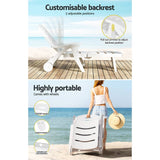 Gardeon Sun Lounger Folding Chaise Lounge Chair Wheels Patio Outdoor Furniture