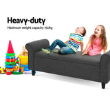 Artiss Storage Ottoman Blanket Box 126cm Linen Fabric Arm Foot Stool Couch Large