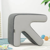 Artiss Arrow Ottoman Foot Stool Fabric Foot Rest Footstool Padded Seat Grey