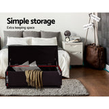 Artiss Storage Ottoman Blanket Box Footstool Leather Foot Stool Chest Toy Brown