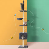 i.Pet Cat Tree Tower Scratching Post Scratcher Floor to Ceiling Cats Bed 260cm