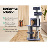 i.Pet Cat Tree Trees Scratching Post Scratcher Tower Condo House Grey 126cm