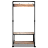 Artiss Clothes Shoe Rack Vintage Coat Stand Entryway Wooden Shelf