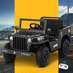 Rigo Ride On Car Jeep Kids Electric Military Toy Cars Off Road Vehicle 12V Black
