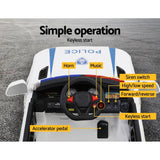 Rigo Kids Ride On Car Inspired Patrol Police Electric Powered Toy Cars White