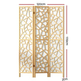 Artiss Clover Room Divider Screen Privacy Wood Dividers Stand 3 Panel Natural