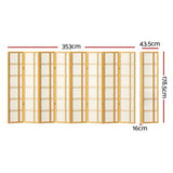 Artiss Room Divider Screen Privacy Wood Dividers Stand 8 Panel Nova Natural