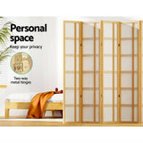 Artiss Room Divider Screen Privacy Wood Dividers Stand 8 Panel Nova Natural