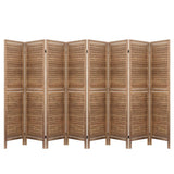 Artiss Room Divider Screen 8 Panel Privacy Wood Dividers Stand Bed Timber Brown