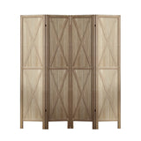 Artiss Silon Room Divider Screen Privacy Wood Dividers Stand 4 Panel Brown