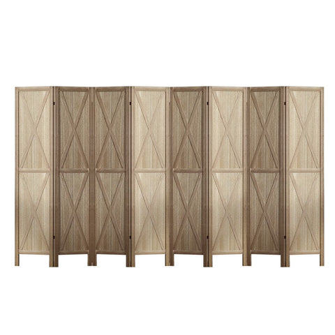 Artiss Silon Room Divider Screen Privacy Wood Dividers Stand 8 Panel Brown