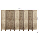 Artiss Silon Room Divider Screen Privacy Wood Dividers Stand 8 Panel Brown