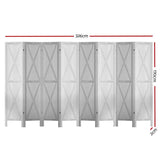 Artiss Silon Room Divider Screen Privacy Wood Dividers Stand 8 Panel White