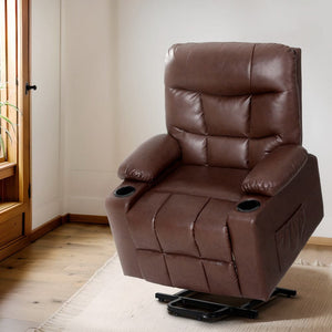 Artiss Recliner Chair Lift Assist Heated Massage Chair Leather Claude