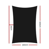 Instahut 280gsm 3x6m Sun Shade Sail Canopy Rectangle