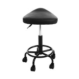 Artiss Saddle Stool Salon Chair Black Swivel Beauty Barber Hairdressing Gas Lift
