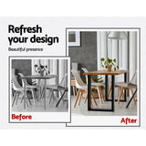 Artiss 2x Coffee Dining Steel Table Legs 71x50CM Industrial Vintage Bench Metal Box