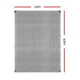Instahut 3.6x4.8m Tarp Camping Tarps Poly Tarpaulin Heavy Duty Cover 180gsm Silver