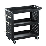 Giantz 3-Tier Tool Cart Storage Trolley Toolbox Workshop Garage Organizer Black