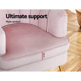 Artiss Armchair Lounge Chair Accent Armchairs Sofa Chairs Velvet Pink Couch