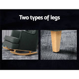 Artiss Rocking Armchair Feeding Chair Fabric Armchairs Lounge Recliner Charcoal