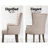 Artiss Dining Chairs French Provincial Chair Velvet Fabric Timber Retro Camel