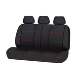 Universal Lavish Rear Seat Cover Size 06/08S | Black/Red Stitching