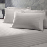 Royal Comfort 1200 Thread Count 3 Piece Combo Set 100% Egyptian Cotton Striped - King - Silver