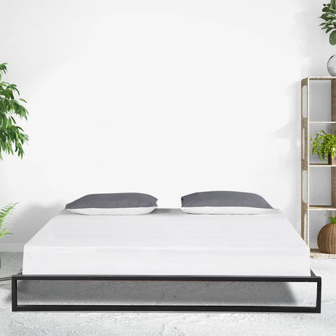 Milano Decor Florence Metal Bed Frame Mattress Base Platform Modern Black - Double - Black