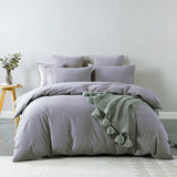 Royal Comfort Vintage Washed 100% Cotton Quilt Cover Set Bedding Ultra Soft - Double - Grey