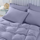 Royal Comfort 2000TC 6 Piece Bamboo Sheet & Quilt Cover Set Cooling Breathable - King - Grey