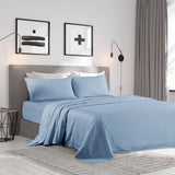 Kensington 1200 Thread Count 100% Cotton Sheet Set Stripe Hotel Grade - Super King - Chambray