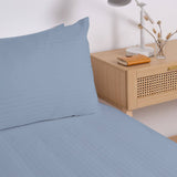 Kensington 1200 Thread Count 100% Cotton Sheet Set Stripe Hotel Grade - Super King - Chambray