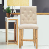 Milano Decor Hamptons Barstool Cream Chairs Kitchen Dining Chair Bar Stool - One Pack - Cream