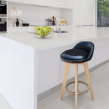 Milano Decor Phoenix Barstool Black Chairs Kitchen Dining Chair Bar Stool - One Pack - Black