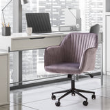 Casa Decor Arles Velvet Office Chair Mid Back Swivel Height Adjustable Grey