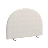 Milano Decor Ariana Curved Boucle Bedhead Headboard Upholstered Cushioned White - Queen - White